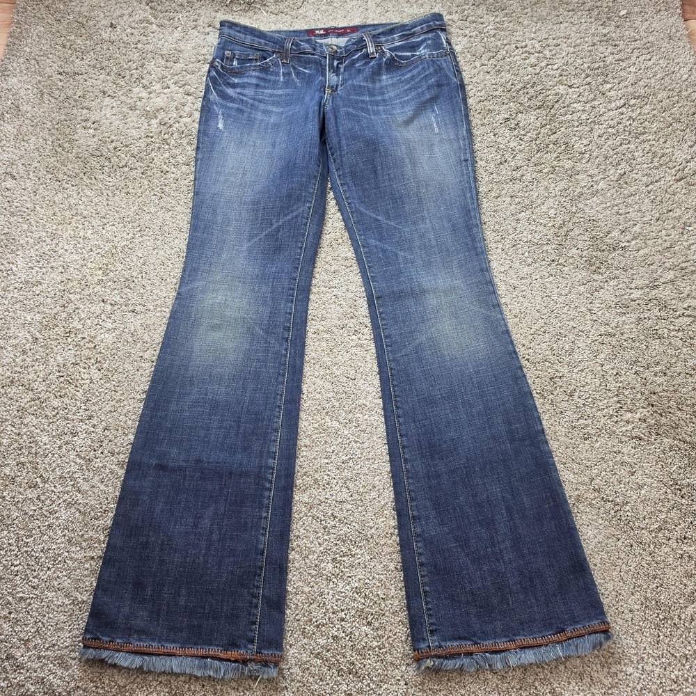 VINTAGE Express X2 Jeans Jeans Womens 31x34 Blue Medium Wash Bootcut Fringe Y2K